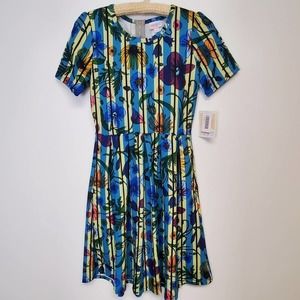 LULAROE  NWT Amelia Dress multi color‎ Size small